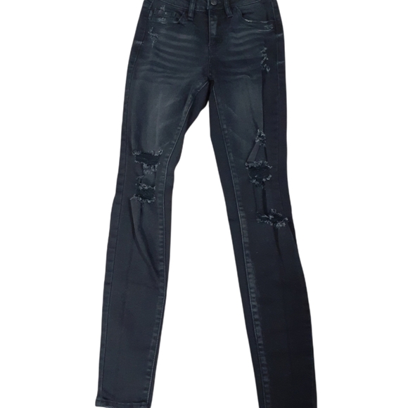 KanCan black destroyed jeans - Picture 1 of 6